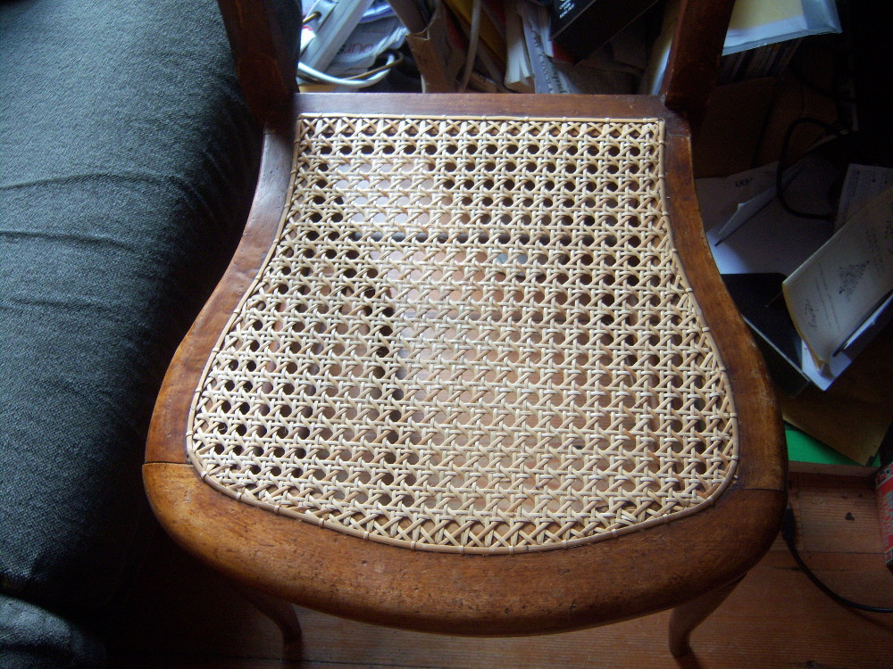 six way cane weave on a restored bedroom chair